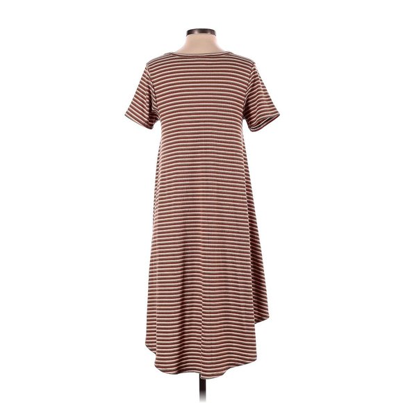 LuLaRoe Carly Swing Dress High/Low Size Extra Small (Oversized) Ribbed Stripe - Picture 2 of 2